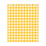 Canary Yellow And White Gingham Print Curtain