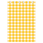 Canary Yellow And White Gingham Print Curtain