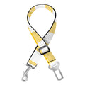 Canary Yellow And White Gingham Print Dog Seat Belt