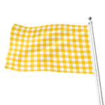 Canary Yellow And White Gingham Print Flag