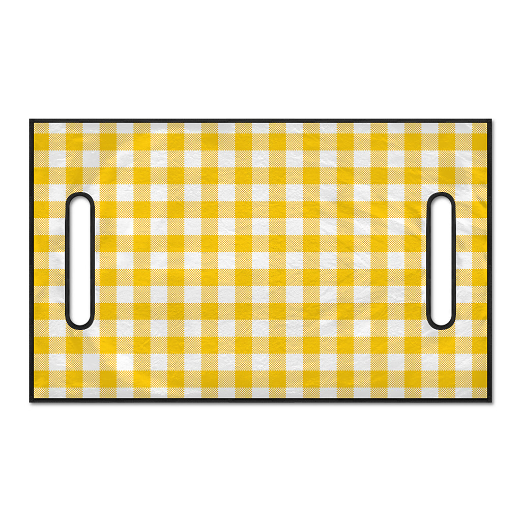 Canary Yellow And White Gingham Print Golf Cart Seat Cover