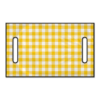Canary Yellow And White Gingham Print Golf Cart Seat Cover