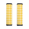 Canary Yellow And White Gingham Print Handle Covers