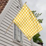 Canary Yellow And White Gingham Print House Flag