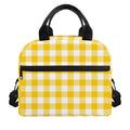 Canary Yellow And White Gingham Print Insulated Lunch Bag