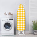Canary Yellow And White Gingham Print Ironing Board Cover