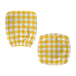 Canary Yellow And White Gingham Print Office Chair Cover
