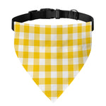Canary Yellow And White Gingham Print Over The Collar Dog Bandana