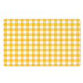 Canary Yellow And White Gingham Print Polyester Doormat
