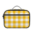 Canary Yellow And White Gingham Print Portable Lunch Bag
