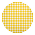 Canary Yellow And White Gingham Print Round Blanket