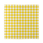 Canary Yellow And White Gingham Print Silk Bandana