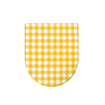 Canary Yellow And White Gingham Print Toilet Lid Cover