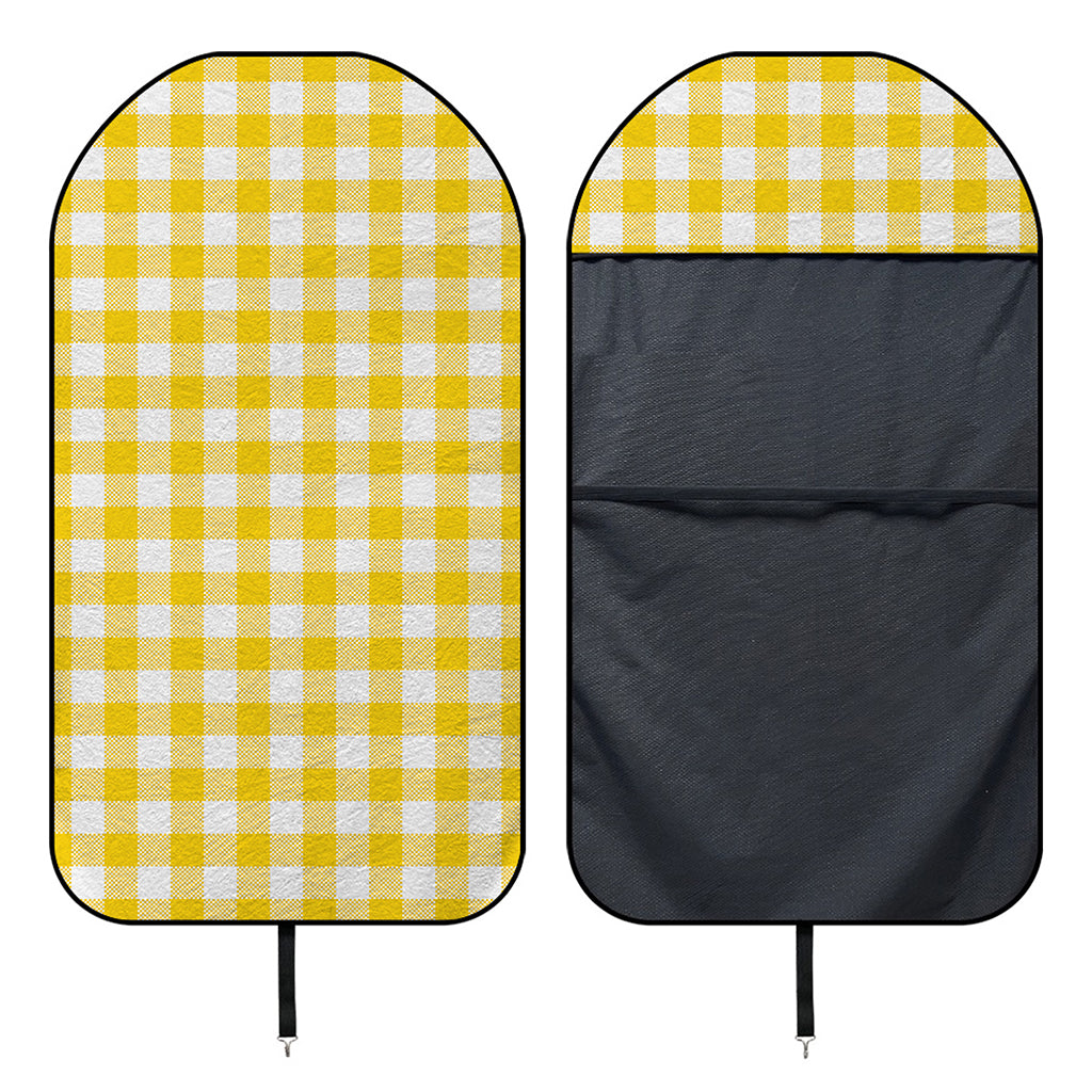 Canary Yellow And White Gingham Print Waterproof Car Seat Cover
