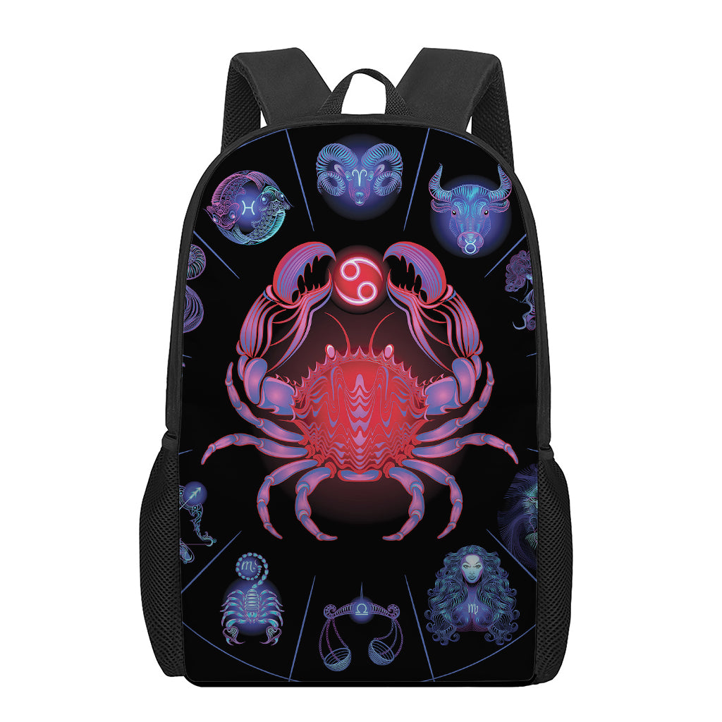Cancer And Astrological Signs Print 17 Inch Backpack