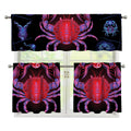 Cancer And Astrological Signs Print 3 Piece Kitchen Curtains