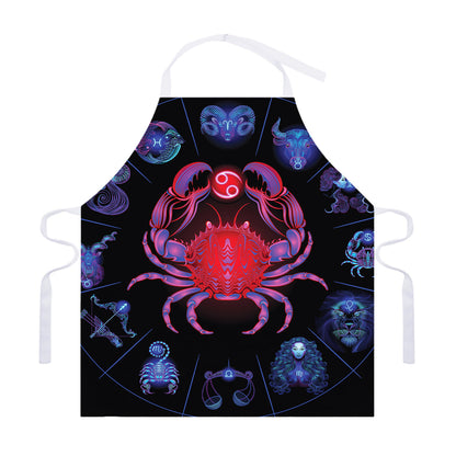 Cancer And Astrological Signs Print Adjustable Apron