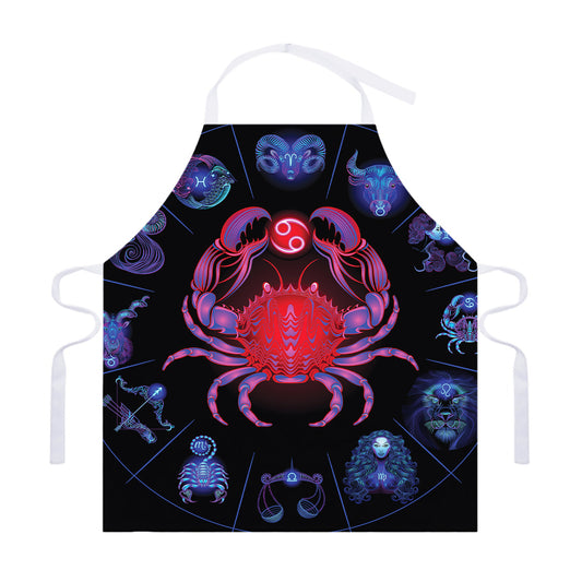 Cancer And Astrological Signs Print Adjustable Apron