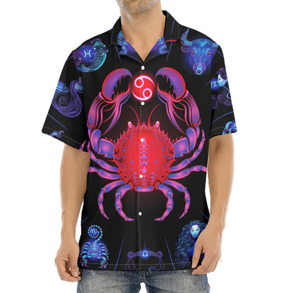 Cancer And Astrological Signs Print Aloha Shirt