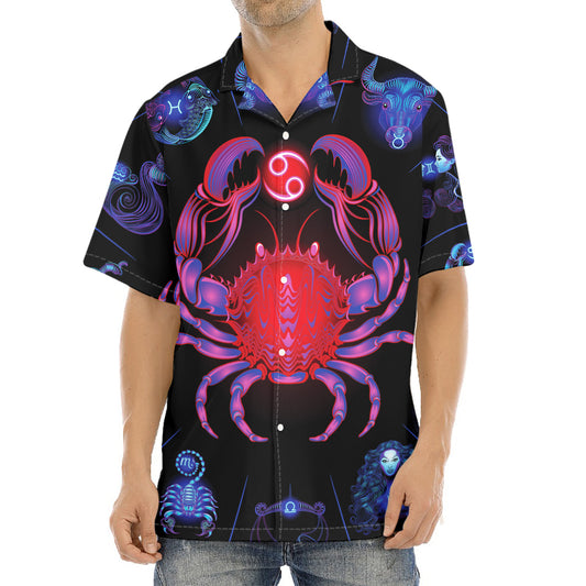 Cancer And Astrological Signs Print Aloha Shirt