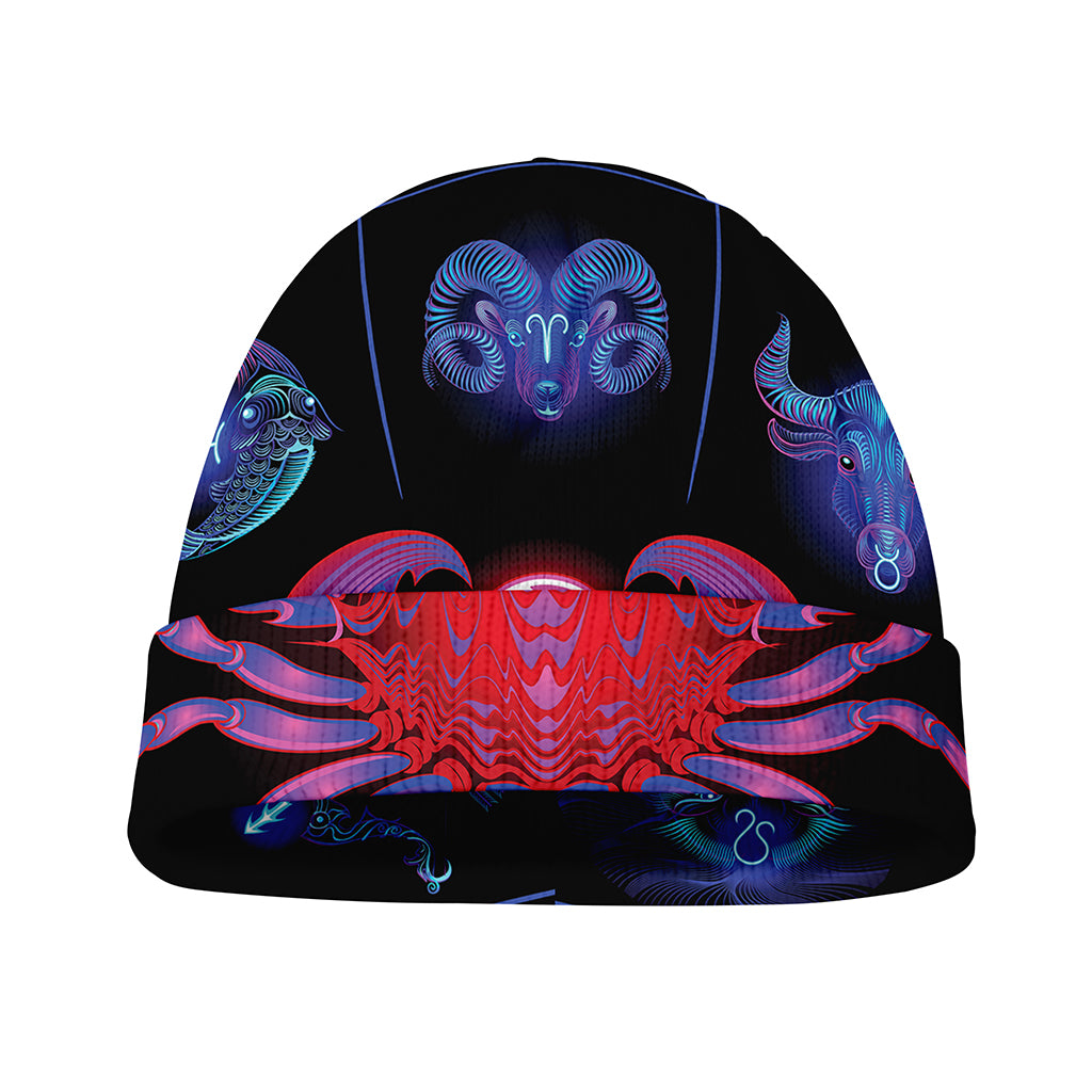 Cancer And Astrological Signs Print Beanie