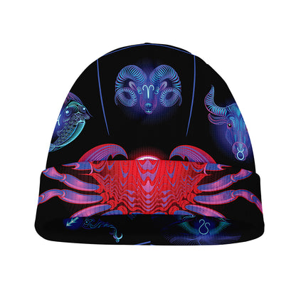 Cancer And Astrological Signs Print Beanie