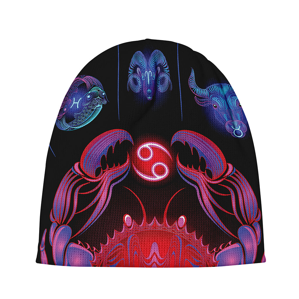 Cancer And Astrological Signs Print Beanie