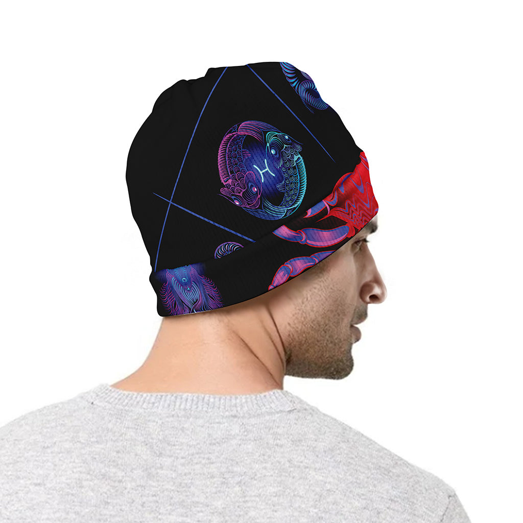 Cancer And Astrological Signs Print Beanie