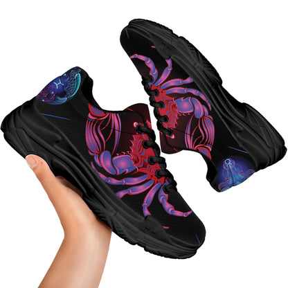 Cancer And Astrological Signs Print Black Chunky Shoes
