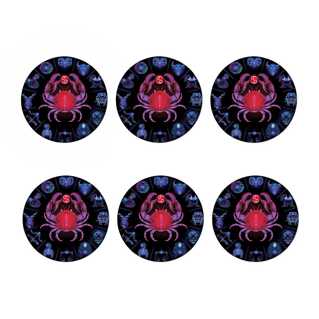 Cancer And Astrological Signs Print Coaster Set