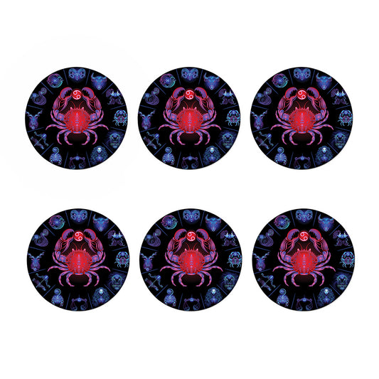 Cancer And Astrological Signs Print Coaster Set