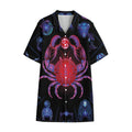 Cancer And Astrological Signs Print Cotton Hawaiian Shirt