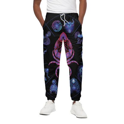 Cancer And Astrological Signs Print Cotton Pants