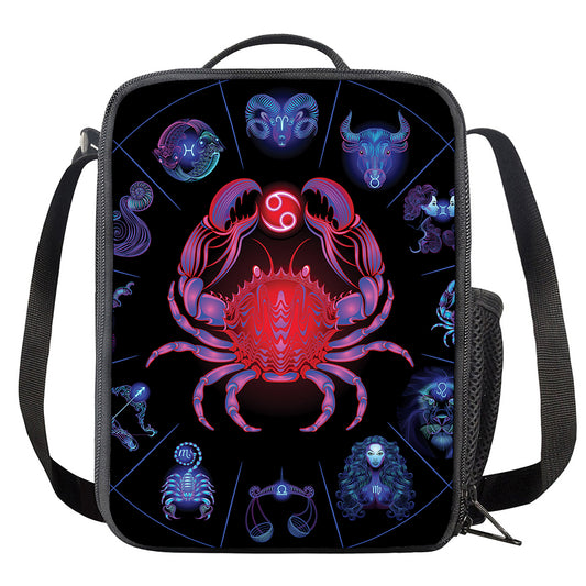 Cancer And Astrological Signs Print Crossbody Lunch Bag