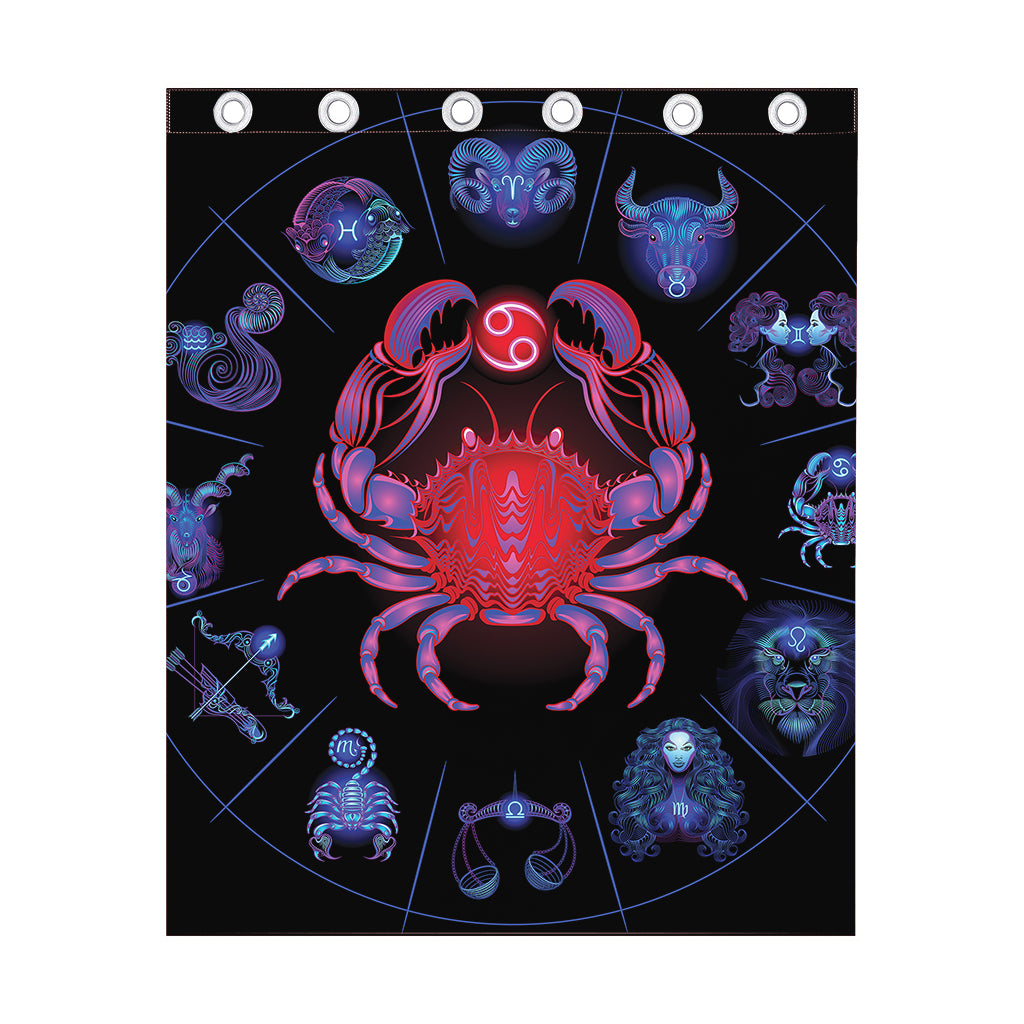 Cancer And Astrological Signs Print Curtain