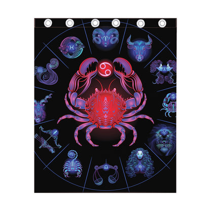 Cancer And Astrological Signs Print Curtain