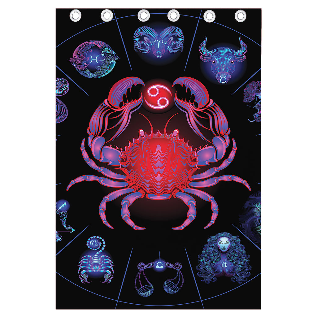 Cancer And Astrological Signs Print Curtain