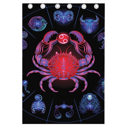 Cancer And Astrological Signs Print Curtain