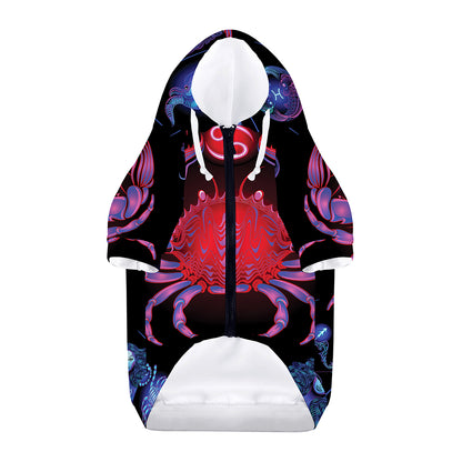 Cancer And Astrological Signs Print Dog Zip Up Hoodie