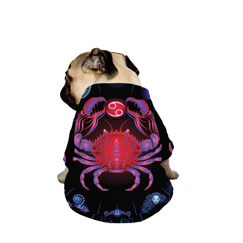 Cancer And Astrological Signs Print Dog Zip Up Jacket