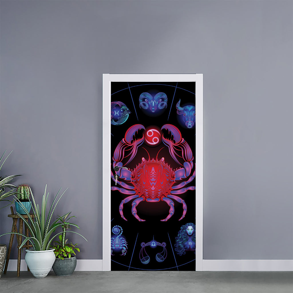 Cancer And Astrological Signs Print Door Sticker