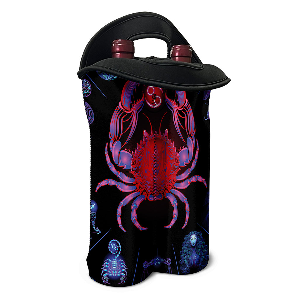Cancer And Astrological Signs Print Double Neoprene Wine Tote