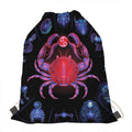 Cancer And Astrological Signs Print Drawstring Bag