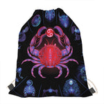 Cancer And Astrological Signs Print Drawstring Bag