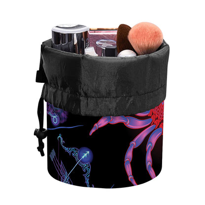 Cancer And Astrological Signs Print Drawstring Makeup Bag