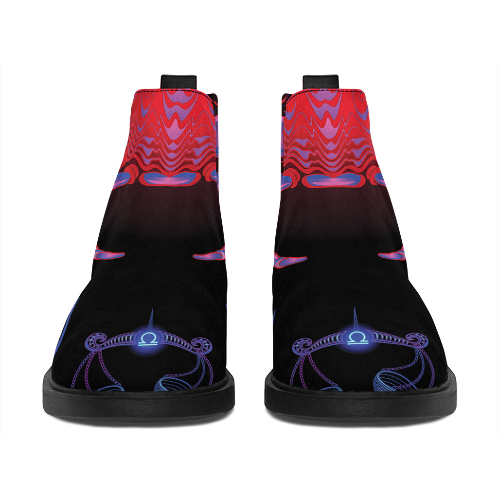 Cancer And Astrological Signs Print Flat Ankle Boots