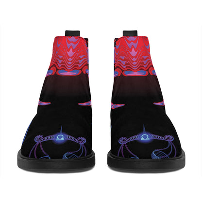 Cancer And Astrological Signs Print Flat Ankle Boots