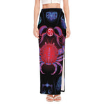 Cancer And Astrological Signs Print High Slit Maxi Skirt