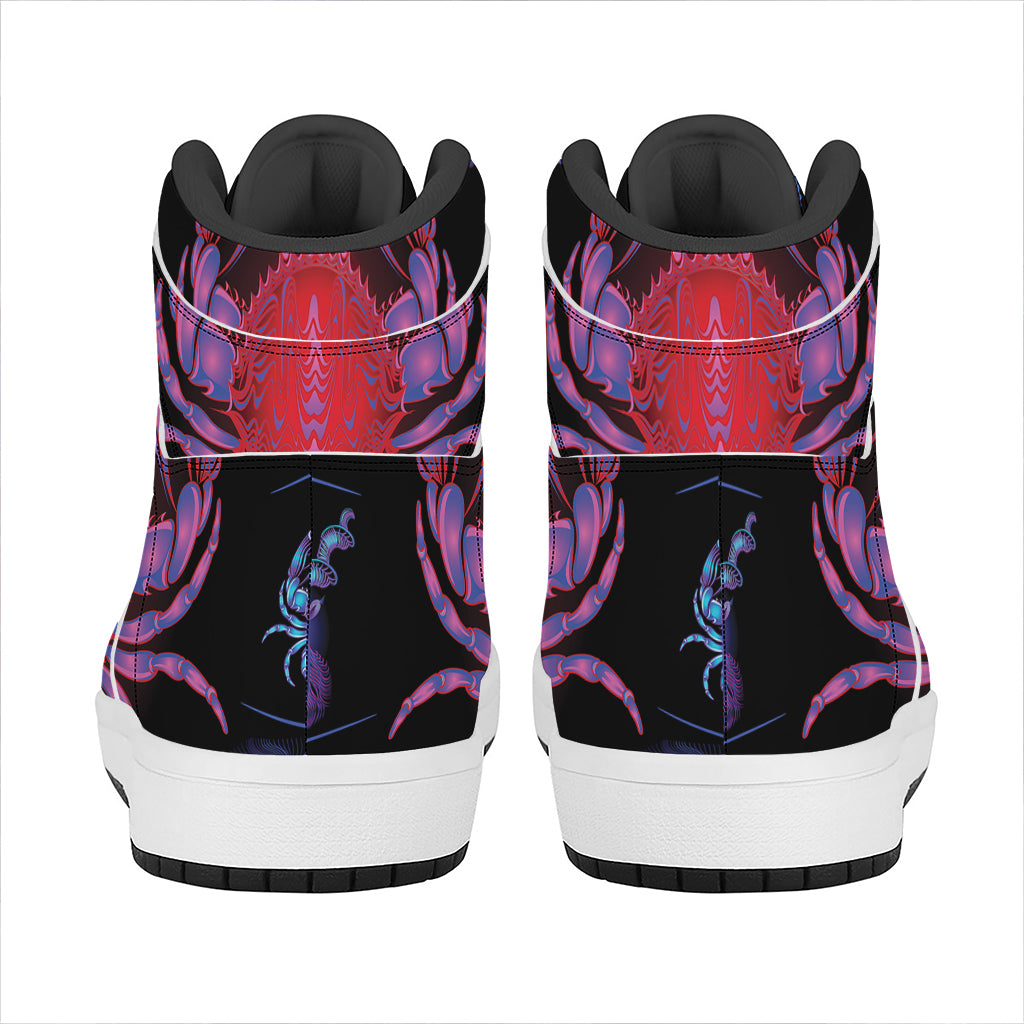 Cancer And Astrological Signs Print High Top Leather Sneakers