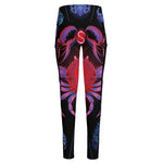 Cancer And Astrological Signs Print High-Waisted Pocket Leggings